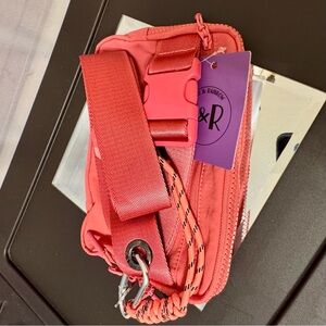 Iris & Rainbow Raspberry Multipocket 59" adjustable long strap crossbody